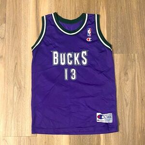 Milwaukee Bucks Glenn Robinson Champion Purple Basketball Jersey